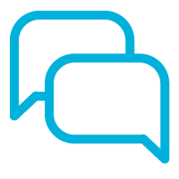 Icon of two speech bubbles  