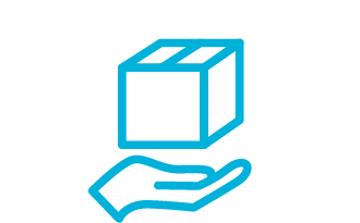 Icon of one hand giving a box