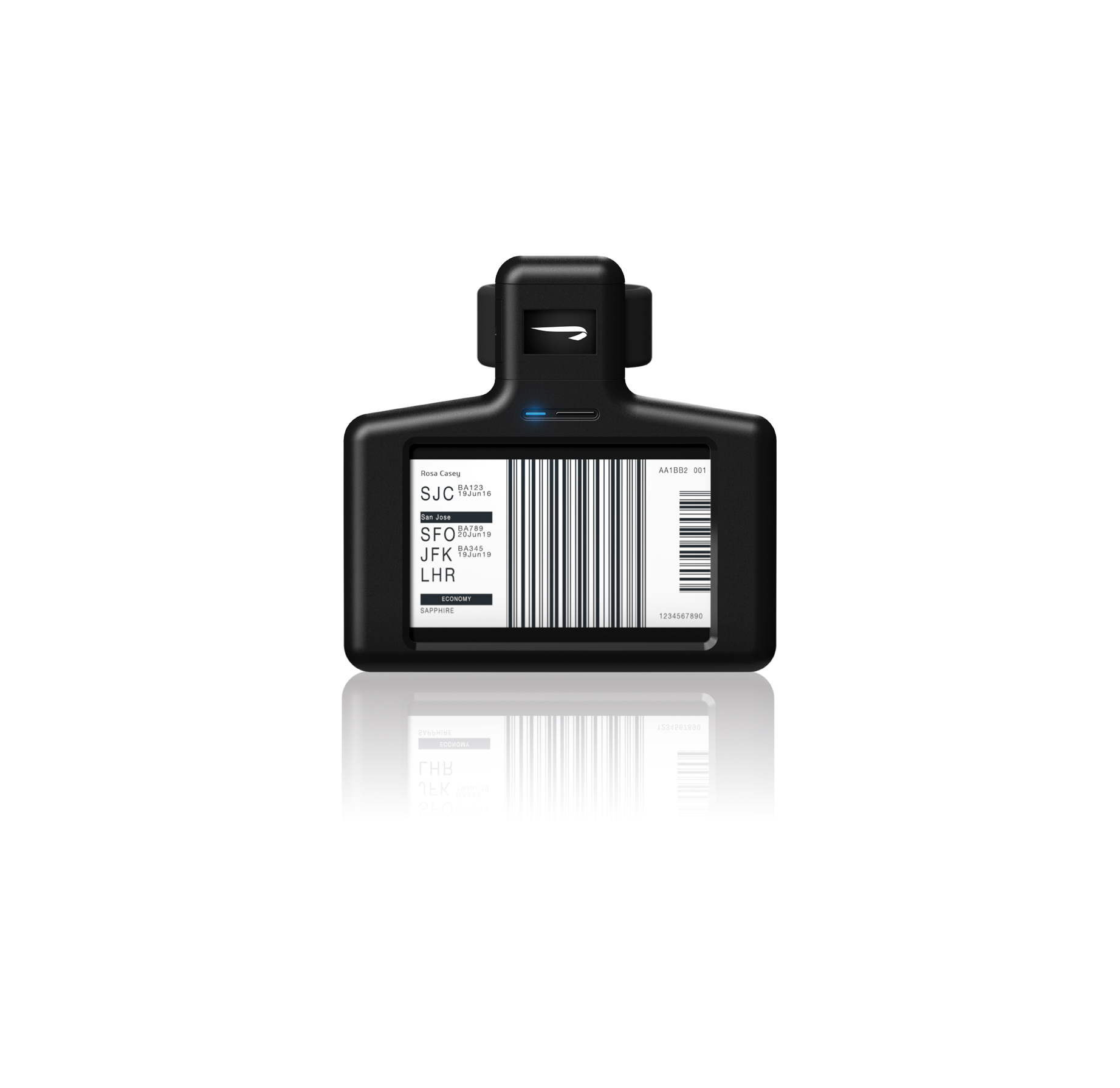 The Bluetooth LE-powered ViewTag is a permanent digital luggage tag for travelers and airlines alike